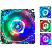 8CM 12CM chassis fan transparent luminous seven color red, blue, green, white large 4pin+small 3pin computer cooling fan