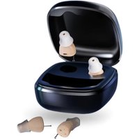 CIC Rechargeable Invisible Intelligent Hearing Aids for Seniors Noise Reduction Portable Charging Case 6-Level Volume Control