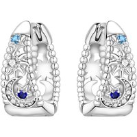 PANPOKI S925 Sterling Silver Blue Star Moon Sun Earring Hoop Earring Women Jewelry Original Trendy Anniversary Gifts