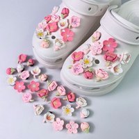 Pink Cherry Blossom Shoe Charms Flower Clog Shoes Decorations DIY Accessories for Garden Sandals Kids Women Gifts