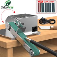 220V Mini Electric Belt Sander DIY Polishing Grinding Machine 180W/270W/360W Sharpening Machine Speed Regulation 0-13500r/min