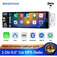 6.5 " 1 Din Carplay Android Auto Universally Car Radio Car Multimedia Wireless MirrorLink FM/AM Headunit MP5 Player