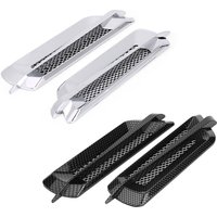 2pcs Car Side Air Flow Intake Grille Vent Net Hole Cover Decorative Sticker Universal