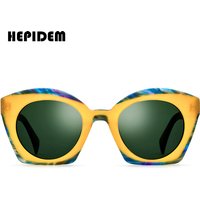 HEPIDEM Acetate Polarized Sunglasses Women New in Luxury Brand Designer Oversize Big Size Cateye Cat Eye Sun Glasses gm y2k 9388