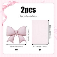 2pcs pink bow balloons princess style theme set, birthday, wedding, anniversary, bachelor party, gender reveal