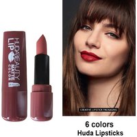 6 colors Lipstick Matte 3.8g Huda Nued Lip Gloss Waterproof Lip Glaze Tint Non-stick Non-Fading Lips Makeup Cosmetic Lip Care