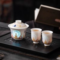 Chinese Style Dunhuang Buddhist Luminous Ceramic Tea Cup Personal Master Cup Household Drinking Gift Teacup
