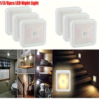 6/3/1pc Motion Sensor LED Nightlight Wireless Wall Lamp for Closet Cabinet Stair Auto On/Off Night Light For Bathroom Bedside