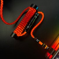 Red Orange Theme 8K RGB Aviation Cable with Counterweight Rod 1.5M Customized Magnetic Axis Keyboard Cable High End Data Cables