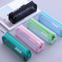 Mesh Pencil Case Large Capacity Transparent Multifunction Pencil Pouch Cute Stationery Gift