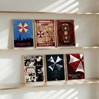 Game Resident horror Evil Movie Sticky Posters Whitepaper Sticker DIY Room Bar Cafe Posters Wall Stickers