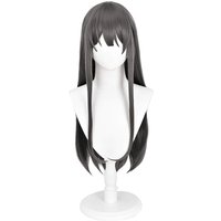 Anime Mai Sakurajima Cosplay Wig Long Dark Gray Cosplay Wigs for Women Girls Heat Resistant Synthetic Hair