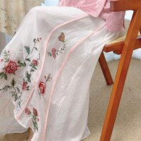 Spring and Summer Best-selling Chinese Romantic Ethnic Style Exquisite Embroidered Flower Women's Plus Size Solid Color Skirt