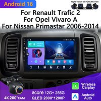 Android Radio Samochodowe do Renault Trafic 2, Opel Vivaro A, Nissan Primastar 2006 - 2014, Odtwarzacz Multimedialny, Video, WiFi, BT