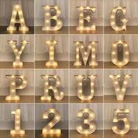 16/22CM DIY Luminous Lights LED Letter Night Light Creative Letters Alphabet Number Battery Lamp Romantic Party Decoration