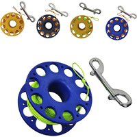 98FT/30M Scuba Diving Spool Finger Reel Snorkeling Spearfishing Cave Wreck Dive Safety Gear with Double-Ended Bolt Snap Clip