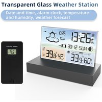 Transparent Weather Station Indoor Outdoor Wireless Thermometer Hygrometer With 1 Remote Sensor Temperature And Humidity Meter