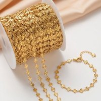 1meter Gold Stainless Steel 6x10mm Flower Necklace Chains Link Chain for Bracelet Necklace Jewelry Making DIY Craft Supplies