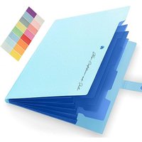 5 Pocket Plastic Pouch with Snap Button Accordion Folder File Organization A4 Size Document Folders WJJ06