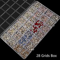 28 Grids Nail Charms Diamond Jewelry Storage Box Clear Nail Art Rhinestones Tool DIY Display Storage Case Organizer Salon Box