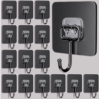 1-12pcs Self Adhesive Hooks Rotating Waterproof Strong Hook Holder Wall Door Storage Hanging Hooks Kitchen Bathroom Organizer