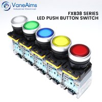 VaneAims 22MM FXB38 Plastic LED Light Push Button Switch 10A 12V 220V Momentary Latching ON/OFF Power Switch with Silver Contact