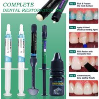 Dental Light-Curing Dental Composite Resin Kit with Etch Gel & Bonding Agent for Cavity Filling Restoration A1/A2/A3