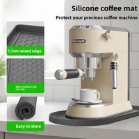 Silicone Coffee Machine Tray Mat Non-slip and Leak-proof Coffee Mat Protective Mat Countertop Bar Mat with Raised Edge