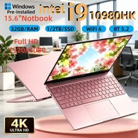 Ordinateur portable rose ultra-fin 15,6 pouces, Windows préinstallé, processeur Intel Core i9-10980HK, 32 Go de RAM, SSD 2 To, 1920x1080, pour jeux et bureau