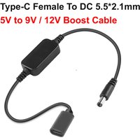 USB Type C Female to 5.5x2.1mm 5V 9V 12V Boost Power Supply Cable for Router LED Light Speaker CCTV Camera Charger Boost Cable