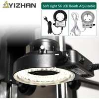 YIZHAN Microscope LED Ring Light Illuminator Lamp 56 LED Flexible Light Source Excellent Circle Light Camera Source EU US Plug