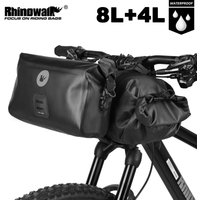 Rhinowalk Bike Handlebar Bag Waterproof Big Capacity 1 or 2-piece Front Tube Cycling Bag MTB Frame Trunk Bike Accessories
