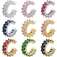 C-Shaped Clips Gold Color Cubic Zirconia Crystal Earrings No Piercing Required Women's Jewelry Fairy-Style Clip Earrings:VE559