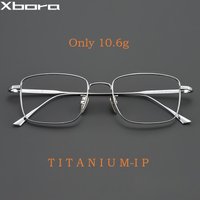 Xbora Men's Ultra-Light Pure Titanium Glasses Frame Business Square Flexible Optical Women's Prescription Eyelasses 1908 image 4