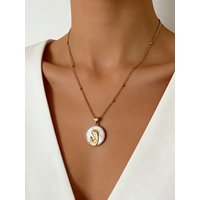 Gold Plated Virgin Mary Necklace Religious Jewelry Women Fashion Elegant Shell Virgin Mary Pendant