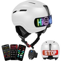 AliExpress SLSHINING Winter Ski Helmet with Led Display Tail light Safety Helmet for Adult E-Bike Bicycle Cycling Snowmobile Skiing Protective