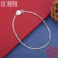 925 Sterling Silver 8 Inch Exquisite Simple Snake Chain Bracelet Men Women Fashion Party Favor Wedding Jewelry