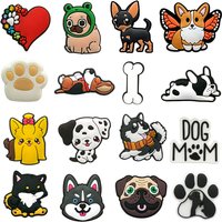 Cute Dog Shoe Charms for Crocs Accessories Charms Clogs Bubble Slides Shoe DIY Decoration Buckle Party Gifts