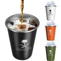 350ML Stainless Steel The National Emblem of Saudi Arabia Logo Portable Outdoor Camping Coffee Mug for Home Restaurant Bar Party