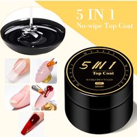 Mtssii 5 in 1 Glue Gel Reinforcement Gel No Wipe Top Coat Nail Art Soak Off UV Gel Varnish 3D Chrome Design Diamond Gel Gel image 4