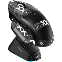 ATTACK SHARK V6 25000DPI Wireless Mouse,Bluetooth Tri-Mode Connection,Touch Magnetic Charging Base, Macro Gaming Mouse