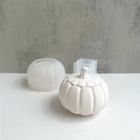 Halloween Pumpkin Silicone Mold Pumpkin Storage Box Gypsum Resin Mold Cement Concrete Candle Jar Box Planter Gardening Decor