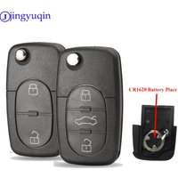 jingyuqin 2/3 Buttons Flip Remote Car Key Shell For Audi A2 A3 A4 A6 A8 TT Fob Case Cover CR1620 Battery Place