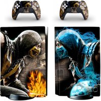 Game Mortal Kombat PS5 Disc Skin Sticker Decal Cover for Console and 2 Controllers PS5 Disk Skin Sticker Vinyl