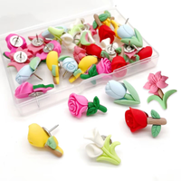 30 Pcs Floral Push Pins, Cute Decorative Thumbtacks for Cork Board & Bulletin Board, Multi-use Ornaments for Festivals & Events