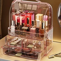 Transparent Makeup Box Dust-proof Multilayer Desktop Storage Rack Multi-functional Large Capacity Cosmetics Display Case