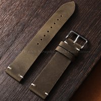Vintage Oil Wax Leather Watch Band for Omega 18mm 19mm 20mm 21mm 22mm 24mm Handmade Stitching Cowhide Strap for Seiko Wristband