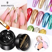 BORN PRETTY 3PCS Rhinestones Glue Gel Set MetalNail Powder With Nail Liner Brush UV LED Transparent Adhensive Glue Gel