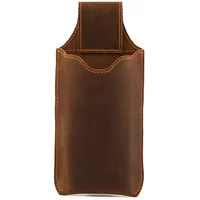 Genuine Leather Phone Pouch Case for 6-7.5inch Cellphone Loop Holster Case Belt Waist Bag Retro Outdoor Phone Wallet Anti-theft