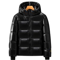 Nouvelle mode hommes noir brillant vestes bouffantes vers le bas manteaux à capuche décontracté doudoune qualité mâle extérieur blanc canard vers le bas vestes chaudes